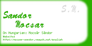sandor mocsar business card